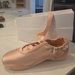 Satin Ballet Flats in Peach